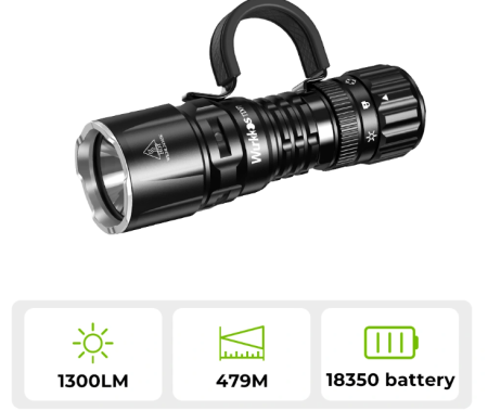 Wurkkos TD07 1300 L, LED, baterie 18350 1100 mAh, USB-C